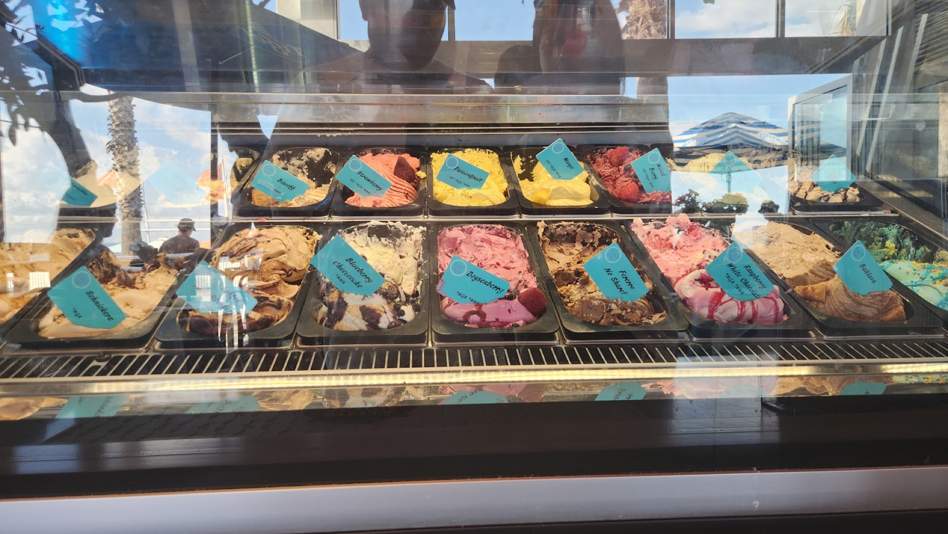 Gelato cabinet at Stavros Souvlaki